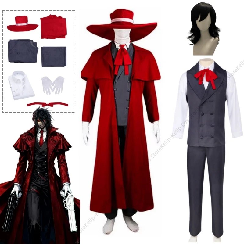 Vampire Hunter Alucard Cosplay Costume Anime Hellsing Vampire Lord Red Trench Coat Charcoal Suit Wig Outfit For Men Adults
Vampire Hunter Alucard Cosplay Costume Anime Hellsing Vampire Lord Red Trench Coat Charcoal Suit Wig Outfit For Men Adults