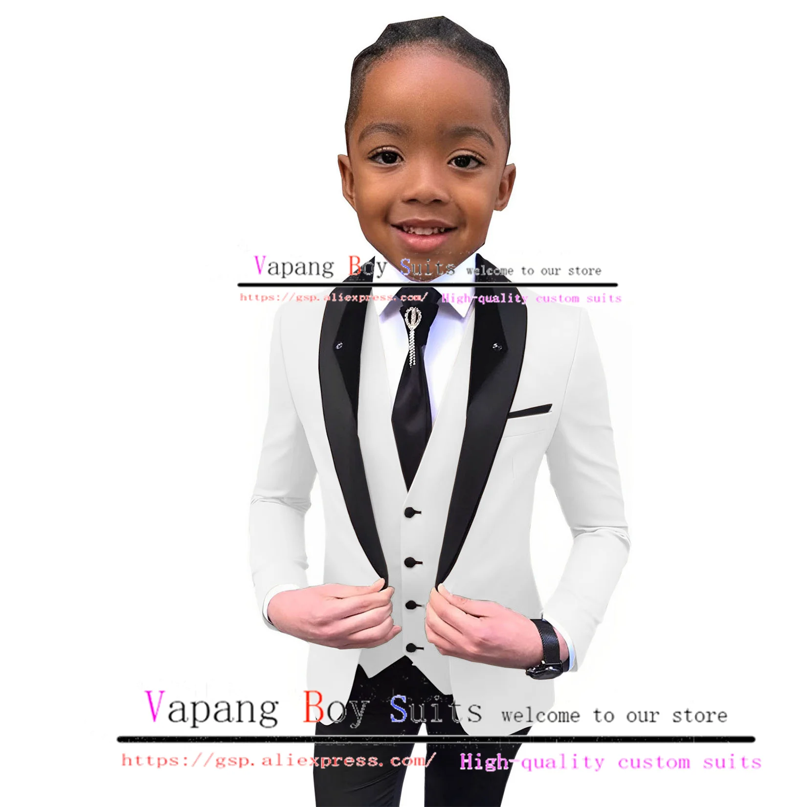 Suit for Boys Jacket Pants Vest Bow Tie Set of 4 Fashion Wedding Tuxedo Formal Party Kids Blazer Clothes
Suit for Boys Jacket Pants Vest Bow Tie Set of 4 Fashion Wedding Tuxedo Formal Party Kids Blazer Clothes