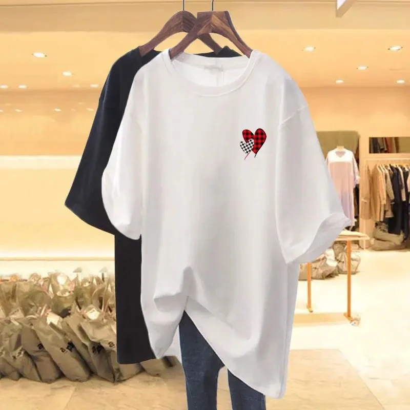 Women's Cotton T-Shirt Letter Printed Woman Summer Round Neck Short Sleeved Tees Loose Soft and Breathable Tops Clothing
Women's Cotton T-Shirt Letter Printed Woman Summer Round Neck Short Sleeved Tees Loose Soft and Breathable Tops Clothing
