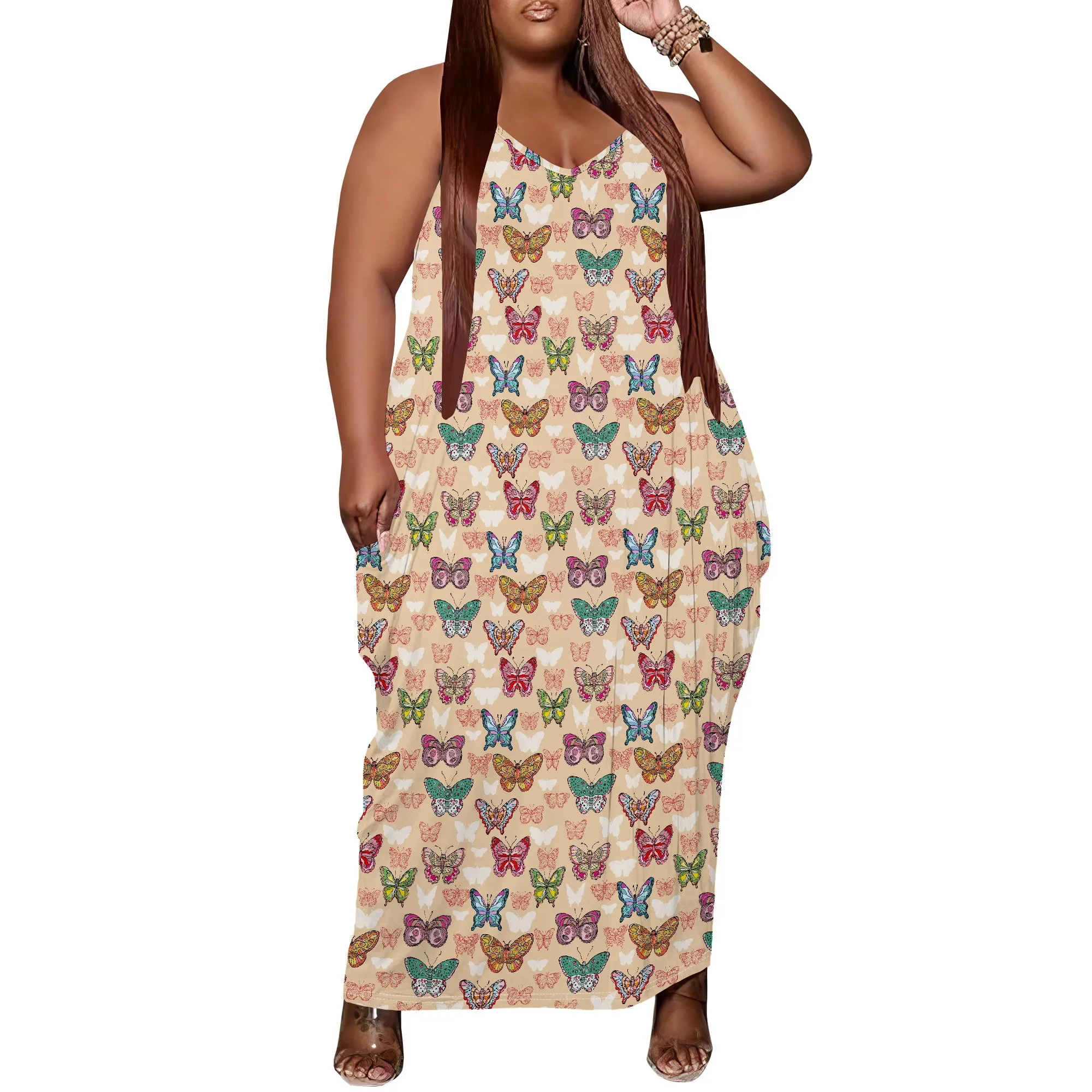 Women Plus Size Dress Loose Slip Maxi Dress with Pocket Stretchy Relaxed Butterfly Print XL-6XL
Women Plus Size Dress Loose Slip Maxi Dress with Pocket Stretchy Relaxed Butterfly Print XL-6XL