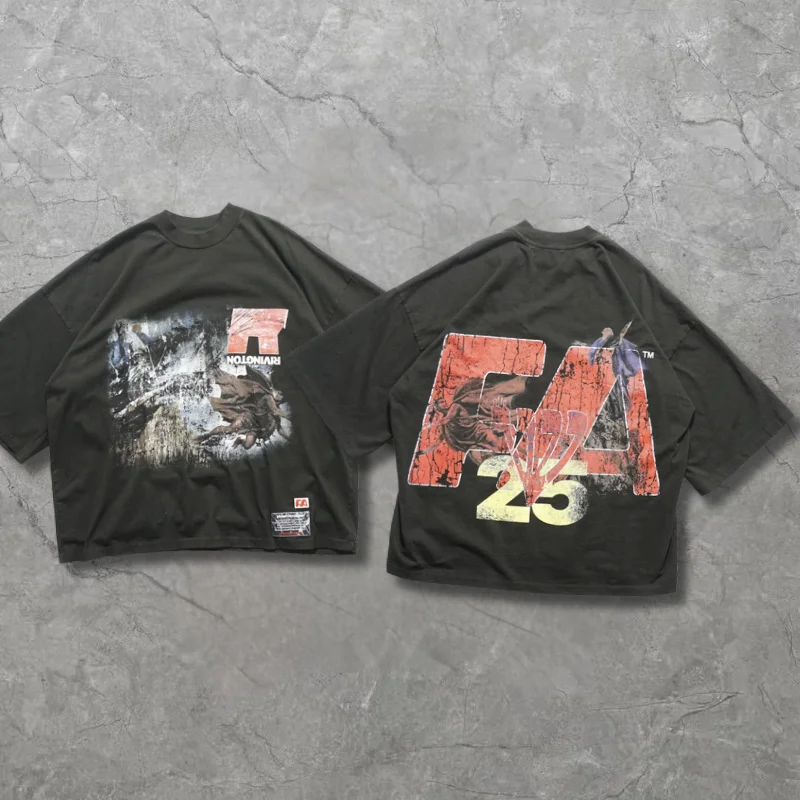 RRR123 Short-sleeved T-shirts Wash Do Old Letters Retro T-shirt Summer European American Casual Loose Tee Men Women
RRR123 Short-sleeved T-shirts Wash Do Old Letters Retro T-shirt Summer European American Casual Loose Tee Men Women