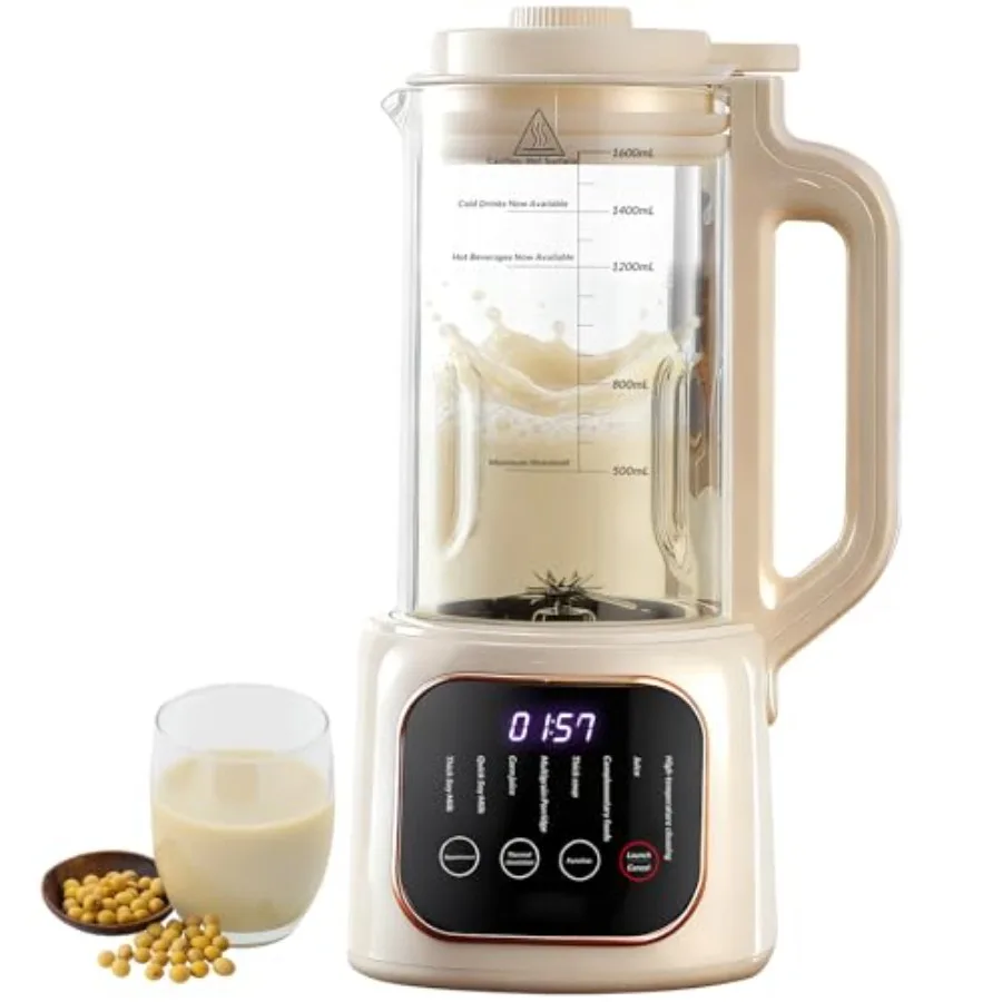 Nut Milk Maker Machine for Home Use, Stainless Steel Plastic, White, 54oz Capacity with 24H Delay Start, 6H Keep Warm, Auto Cle
Nut Milk Maker Machine for Home Use, Stainless Steel Plastic, White, 54oz Capacity with 24H Delay Start, 6H Keep Warm, Auto Cle
