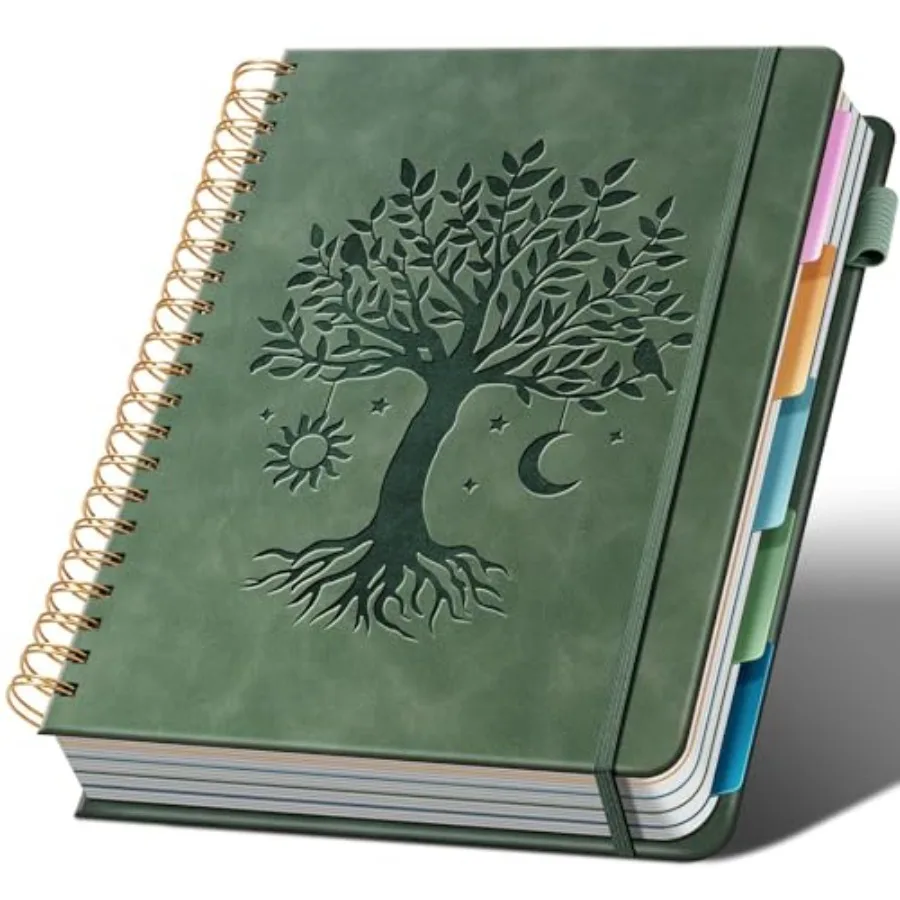 Hardcover Spiral Notebook 8.5" x 11" with 5 Removable Dividers 300 Pages Leather 5 Subject Notebook College Ruled 100GSM Large
Hardcover Spiral Notebook 8.5" x 11" with 5 Removable Dividers 300 Pages Leather 5 Subject Notebook College Ruled 100GSM Large