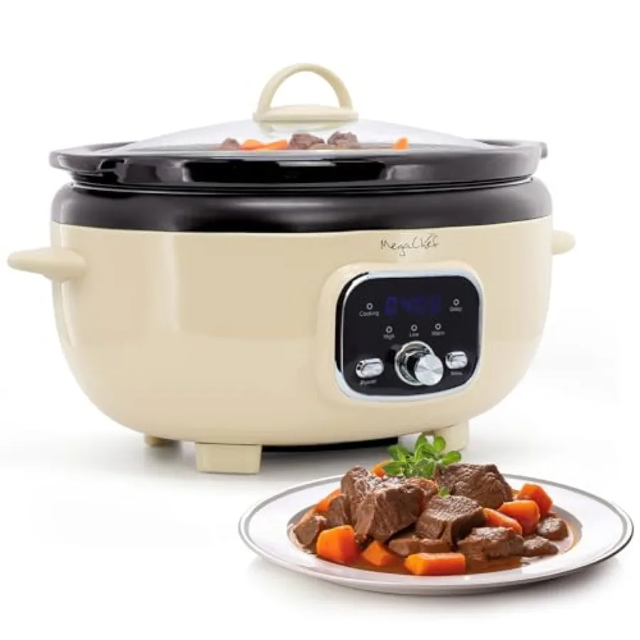 3.7 Quart Oval Electric Digital Slow Cooker with Black Stoneware Crock Adjustable Timer and Temperature Control Delay High Low
3.7 Quart Oval Electric Digital Slow Cooker with Black Stoneware Crock Adjustable Timer and Temperature Control Delay High Low
