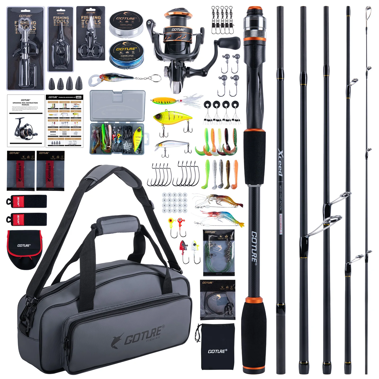 Портативный набор для рыбалки Goture XCEED: удилище 30T и катушка с передаточным числом 5.2:1, полный комплект с рыболовными принадлежностями
Портативный набор для рыбалки Goture XCEED: удилище 30T и катушка с передаточным числом 5.2:1, полный комплект с рыболовными принадлежностями