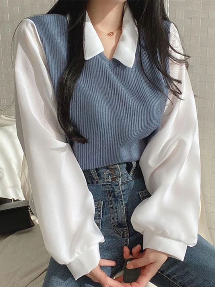 Oversized Blouse Women Korean Fashion Polo Collar Shirts Female Fake Two Piece Preppy Style Tops Ladies Long Sleeve Sweatshirts
Oversized Blouse Women Korean Fashion Polo Collar Shirts Female Fake Two Piece Preppy Style Tops Ladies Long Sleeve Sweatshirts