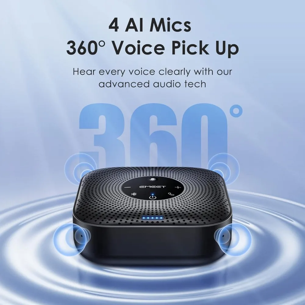 Conference Speakerphone M0 Plus, 4 AI Mics 360° Voice Pickup, Noise Reduction, USB C Speaker
Conference Speakerphone M0 Plus, 4 AI Mics 360° Voice Pickup, Noise Reduction, USB C Speaker