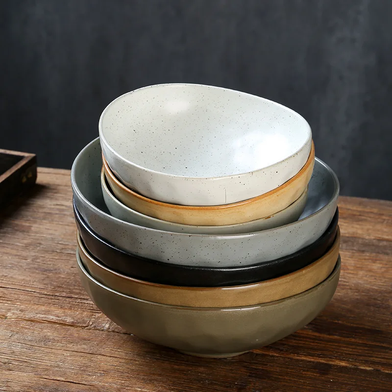 Yjq Japanese-style coarse pottery bowl irregular salad special-shaped dessert bowl noodle soup commercial ceramic tableware
Yjq Japanese-style coarse pottery bowl irregular salad special-shaped dessert bowl noodle soup commercial ceramic tableware