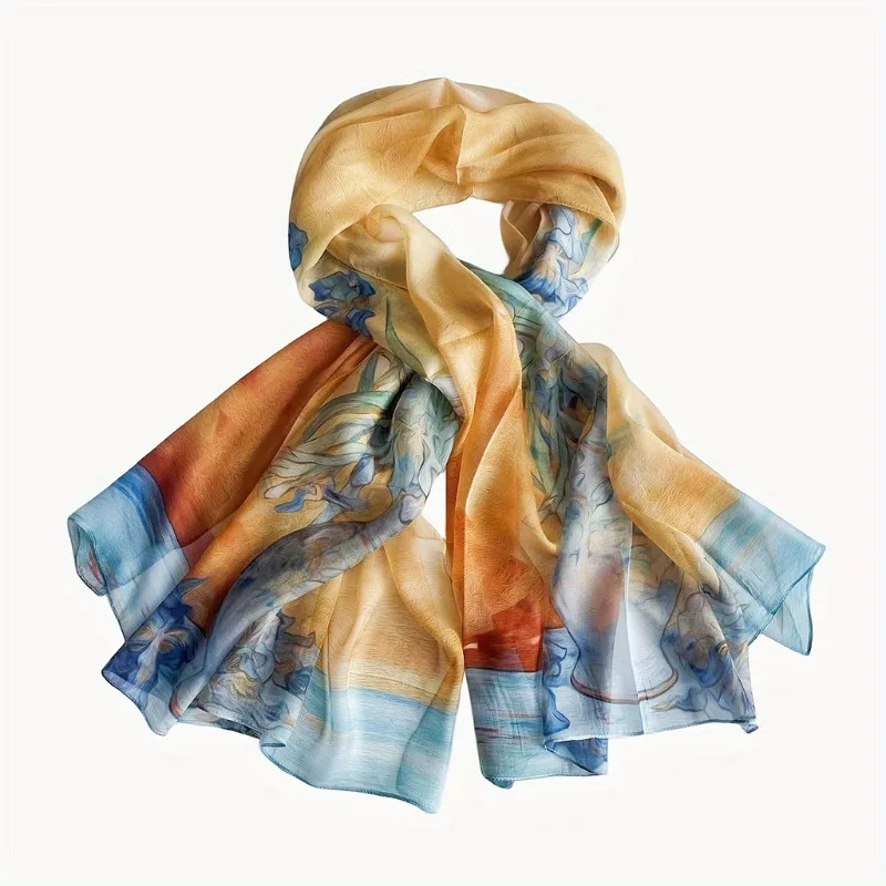 Lightweight Large 100%Mulberry Silk Chiffon Scarf for Women Oblong Shawl Neck Scarf Beach Wrap Headscarf Gift Pack Yellow Floral
Lightweight Large 100%Mulberry Silk Chiffon Scarf for Women Oblong Shawl Neck Scarf Beach Wrap Headscarf Gift Pack Yellow Floral