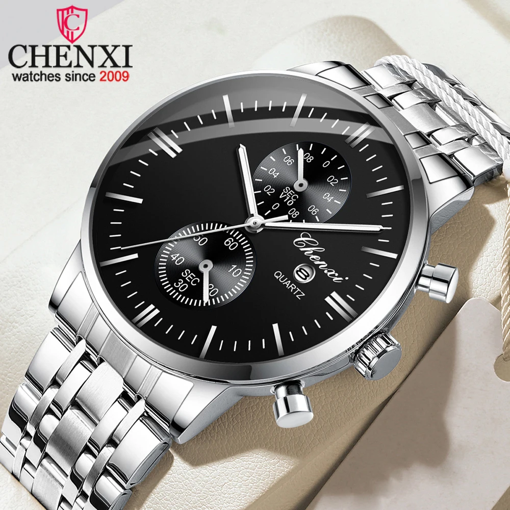 CHENXI Luxury Quartz Watches For Men Stainless Steel Analog Wrist Watch Luminous Waterproof Fashion Date Clock Relogio Masculino
CHENXI Luxury Quartz Watches For Men Stainless Steel Analog Wrist Watch Luminous Waterproof Fashion Date Clock Relogio Masculino