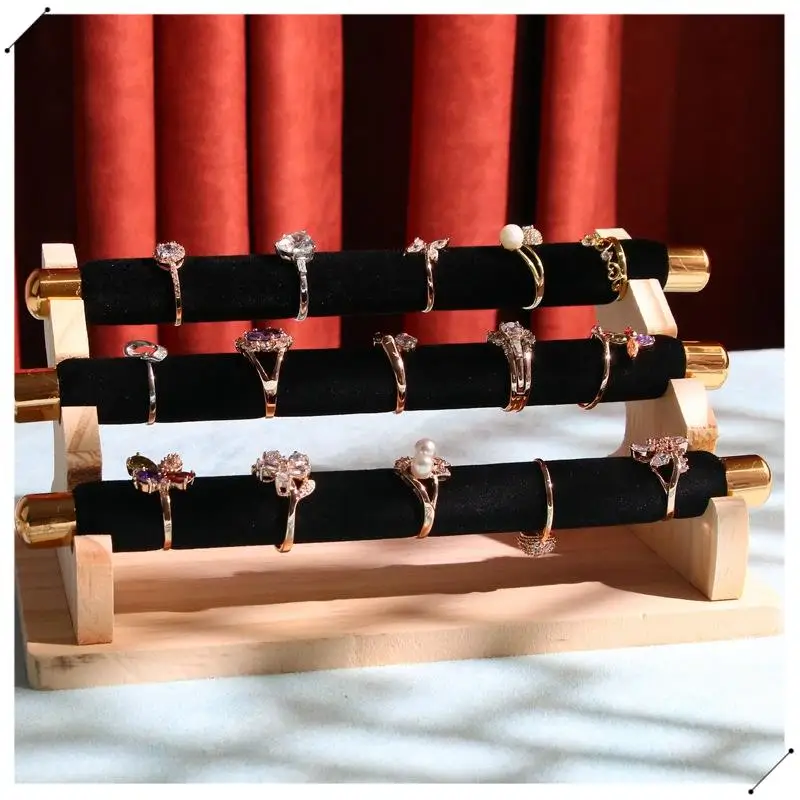 3-Tier Wooden Jewelry Display Stand Ring Holder, T-Bar Jewelry Showcase Display Stand And Organizer
3-Tier Wooden Jewelry Display Stand Ring Holder, T-Bar Jewelry Showcase Display Stand And Organizer