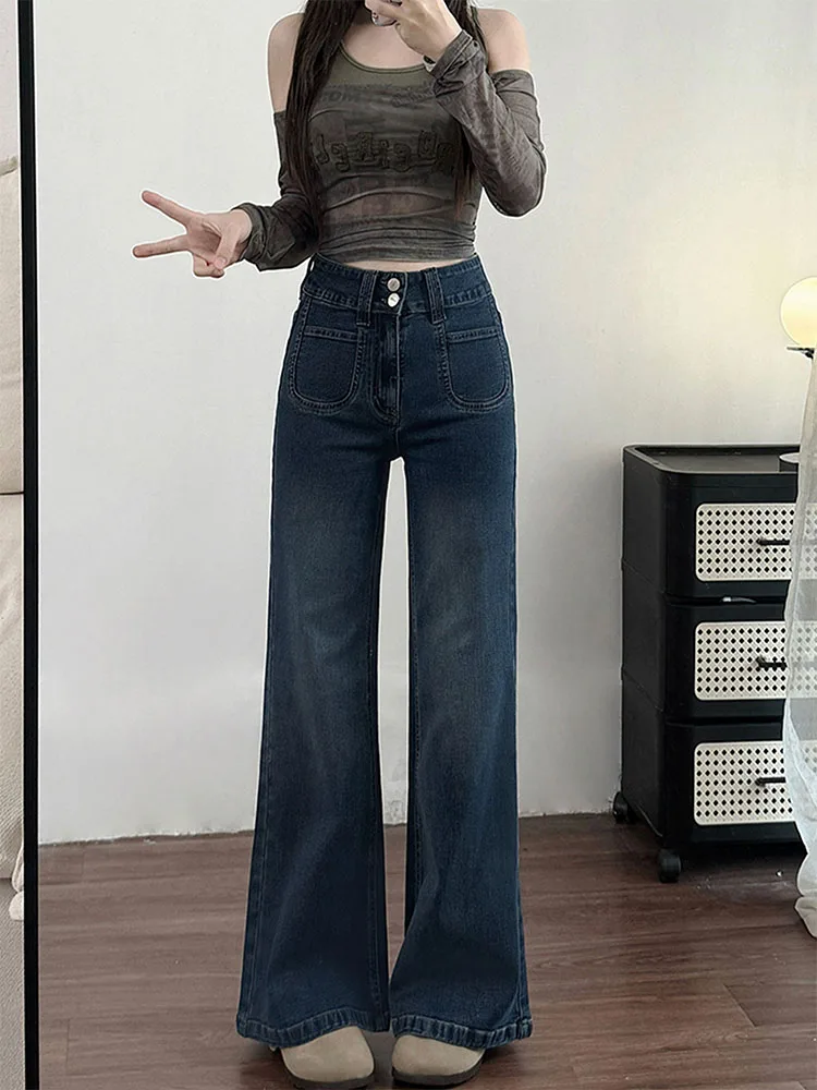 Deep Blue Straight Leg Jeans Women's Spring Autumn New plus Size Flattering High Waist Loose Wide Leg Pants Pear Shaped Body
Deep Blue Straight Leg Jeans Women's Spring Autumn New plus Size Flattering High Waist Loose Wide Leg Pants Pear Shaped Body