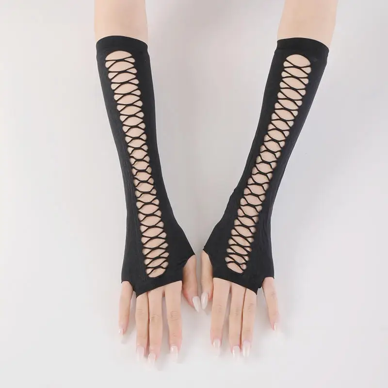 Mesh Arm Sleeve Gloves, Black Hollow Out Fingerless Gloves, Stretch Sun Protection Sleeves For Women,Hip Hop Rock Gloves
Mesh Arm Sleeve Gloves, Black Hollow Out Fingerless Gloves, Stretch Sun Protection Sleeves For Women,Hip Hop Rock Gloves