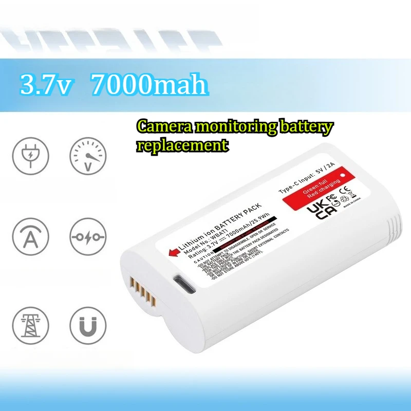 7000mAh 3.7v WBAT1 Camera Monitoring Battery Replacement Compatible with For WYZE Cam Pro 2K Camera Digital Battery
7000mAh 3.7v WBAT1 Camera Monitoring Battery Replacement Compatible with For WYZE Cam Pro 2K Camera Digital Battery