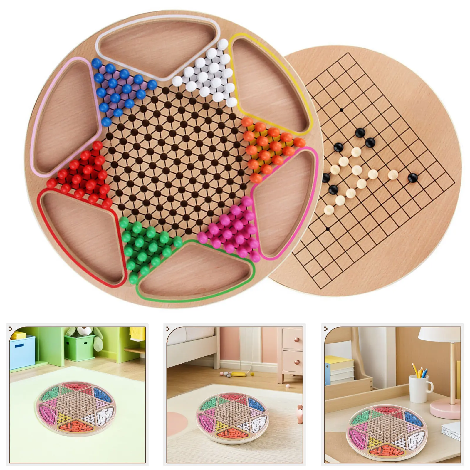 1Set Wooden Chinese Checkers Educational Gobang Game Set Smooth Hand-Polished Natural Solid Wood Safe Non-Toxic Kids Cognitive
1Set Wooden Chinese Checkers Educational Gobang Game Set Smooth Hand-Polished Natural Solid Wood Safe Non-Toxic Kids Cognitive
