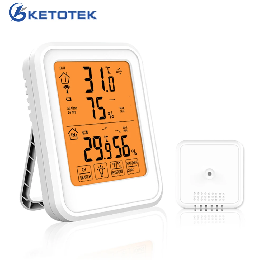 Indoor Outdoor Wireless Thermometer Hygrometer Digital Touch Screen Temperature Humidity Meter Clock Weather Station
Indoor Outdoor Wireless Thermometer Hygrometer Digital Touch Screen Temperature Humidity Meter Clock Weather Station