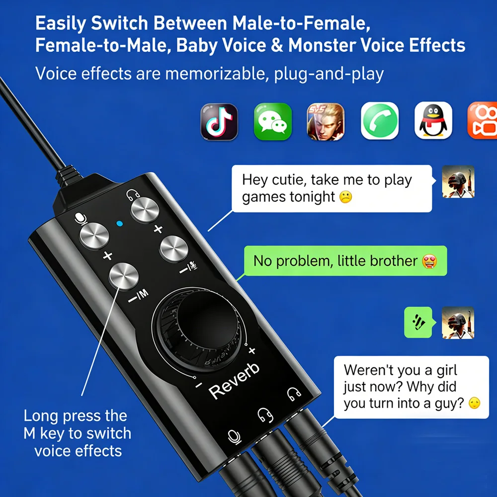 USB Type-C Audio Interface with Reverb Effect, Portable Sound Card for Computer Smartphone PS4, One-Key Mute Function
USB Type-C Audio Interface with Reverb Effect, Portable Sound Card for Computer Smartphone PS4, One-Key Mute Function