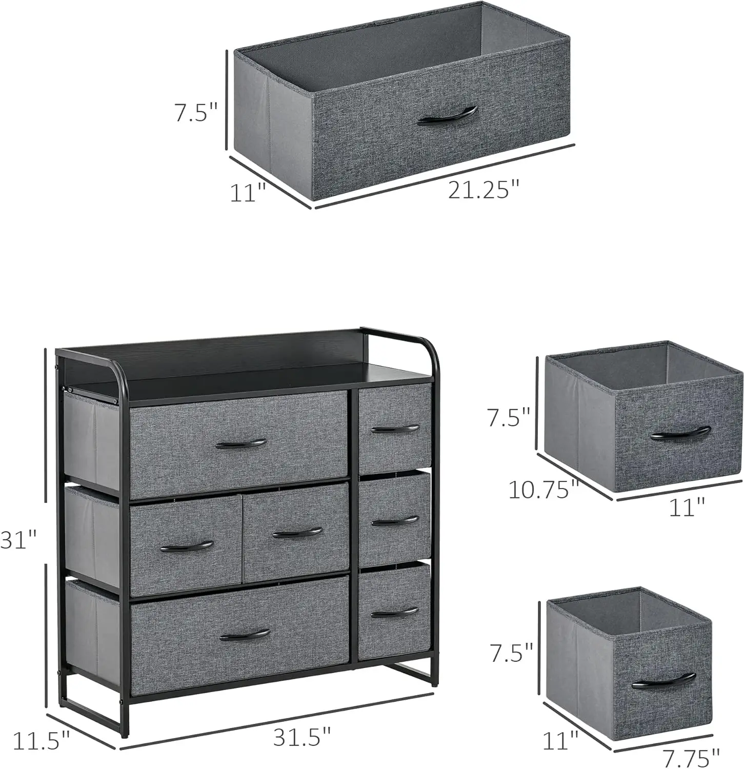 Homcom 7-Drawer Dresser, Fabric Chest Of Drawers, 3-Tier Storage Organizer For Bedroom Entryway, Tower Unit With Steel Frame
Homcom 7-Drawer Dresser, Fabric Chest Of Drawers, 3-Tier Storage Organizer For Bedroom Entryway, Tower Unit With Steel Frame