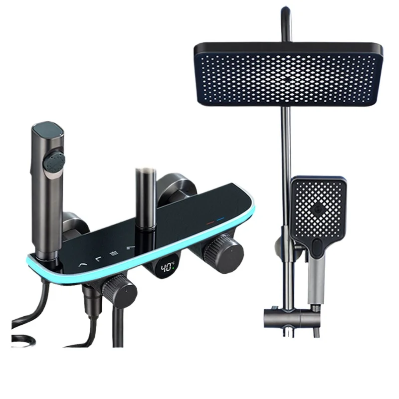 *Thermostatic shower shower set Copper household dark light black bathroom pressurized nozzle
*Thermostatic shower shower set Copper household dark light black bathroom pressurized nozzle