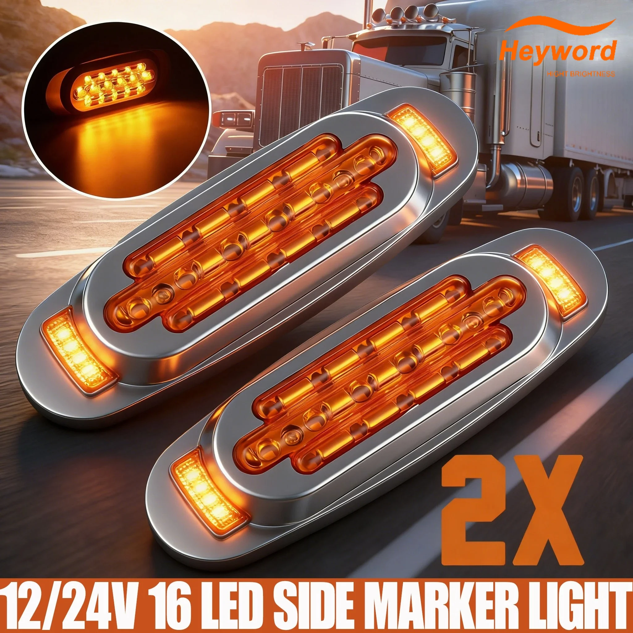 Heyword 2PCS LED Side Marker Indicator Lights Front Rear Tail Clearance Lamp DC 12V Universial for Bus Truck Lorry Trailer Boat
Heyword 2PCS LED Side Marker Indicator Lights Front Rear Tail Clearance Lamp DC 12V Universial for Bus Truck Lorry Trailer Boat