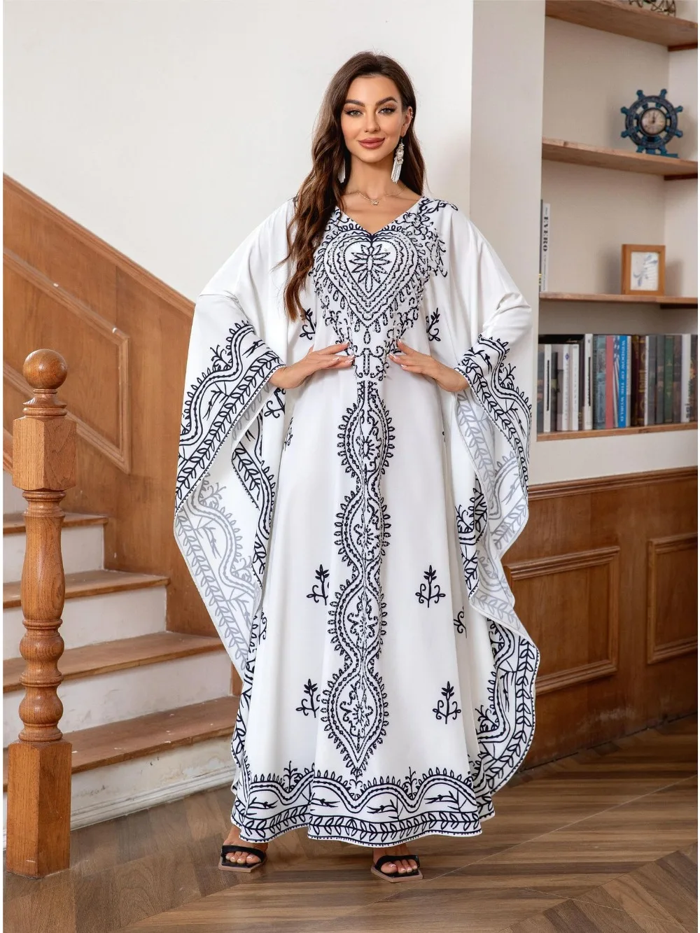 Мусульманские женские платья макси с рукавами «летучая мышь» Абая Ид Рамадан Марокко Джалабия Дубай Кафтан Ислам Vestidos Арабский халат с принтом Саудовской Аравии
Мусульманские женские платья макси с рукавами «летучая мышь» Абая Ид Рамадан Марокко Джалабия Дубай Кафтан Ислам Vestidos Арабский халат с принтом Саудовской Аравии