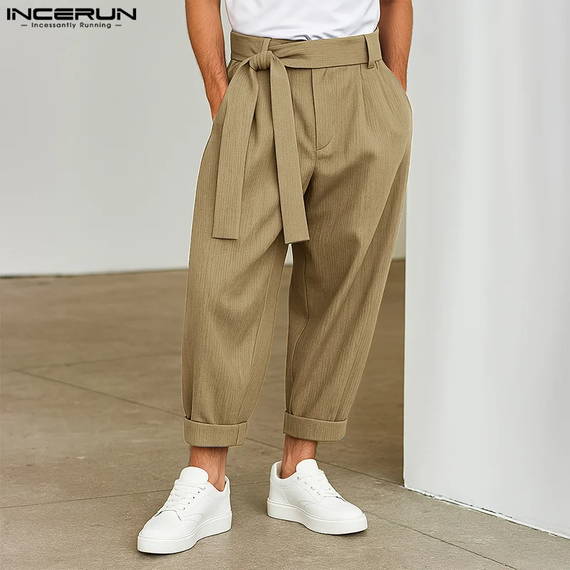 Men Pants Solid Color Joggers Oversize Lace Up Casual Trousers Men With Belt Streetwear 2025 Fashion Long Pants S-5XL INCERUN
Men Pants Solid Color Joggers Oversize Lace Up Casual Trousers Men With Belt Streetwear 2025 Fashion Long Pants S-5XL INCERUN