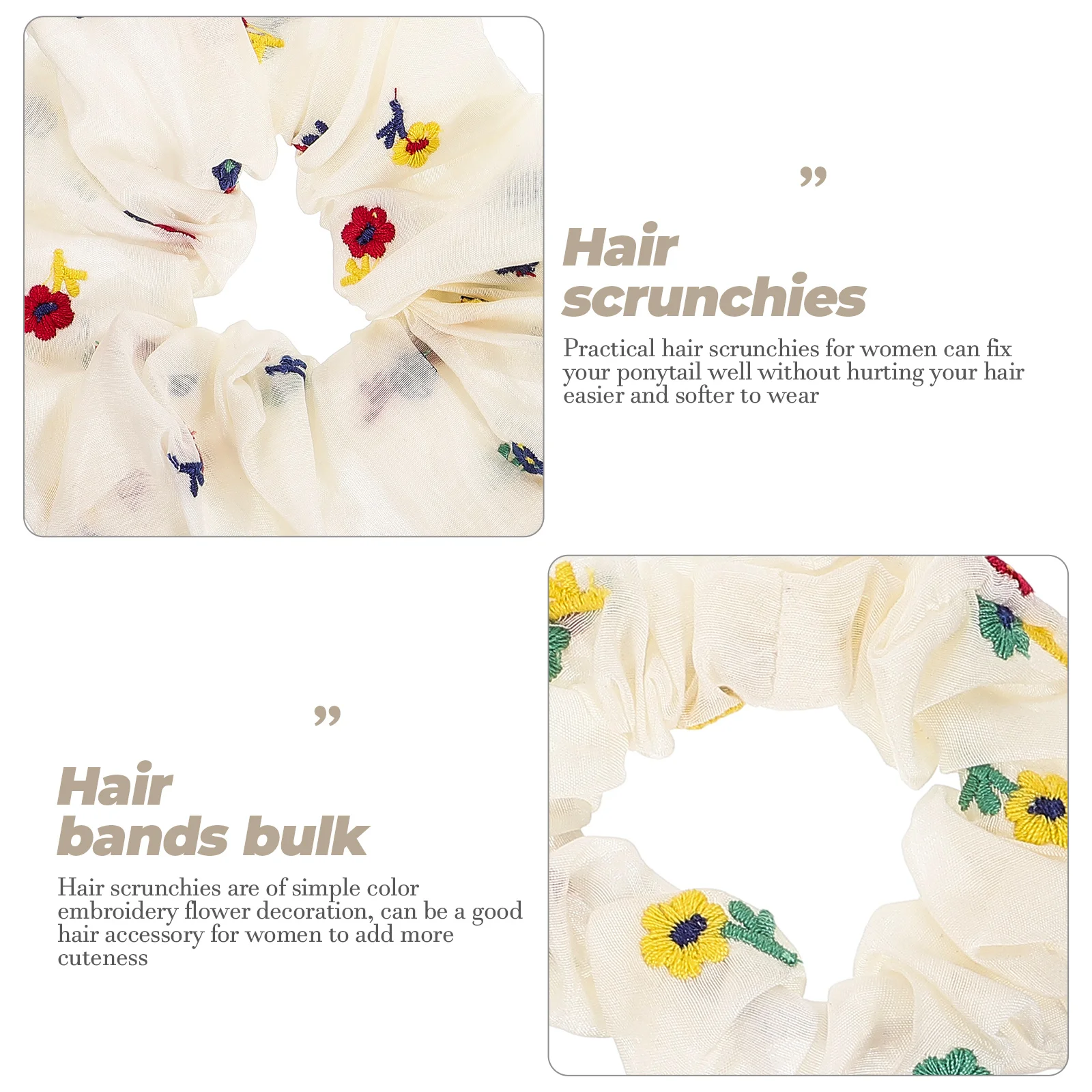 2Pcs Embroidered Flowers Hair Ties Fabric Elastic Hairbands Scrunchies Women Girls Accessories Ponytail Holders Practical Long
2Pcs Embroidered Flowers Hair Ties Fabric Elastic Hairbands Scrunchies Women Girls Accessories Ponytail Holders Practical Long