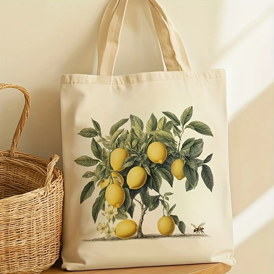 A Beautiful Lemon Tree Pattern Printed Canvas Tote Bag Suitable for Daily Use Shopping School and Travel for Women Gifts Bags
A Beautiful Lemon Tree Pattern Printed Canvas Tote Bag Suitable for Daily Use Shopping School and Travel for Women Gifts Bags