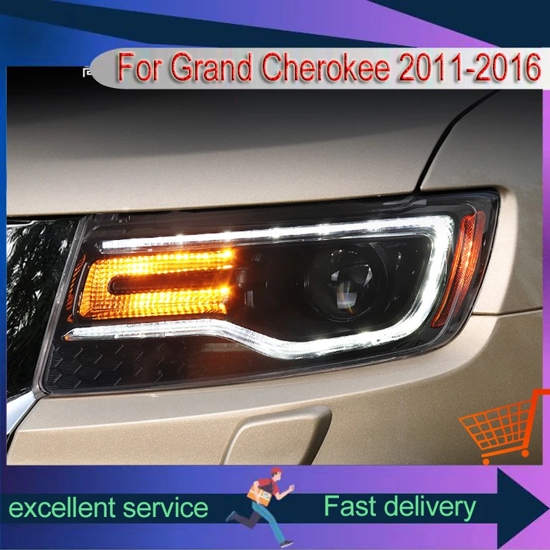 Car Lights For Jeep Grand Cherokee 2011-2016 Compass Full LED Projector Lens Auto Headlight Animation Front Lamp DRL Accessory
Car Lights For Jeep Grand Cherokee 2011-2016 Compass Full LED Projector Lens Auto Headlight Animation Front Lamp DRL Accessory