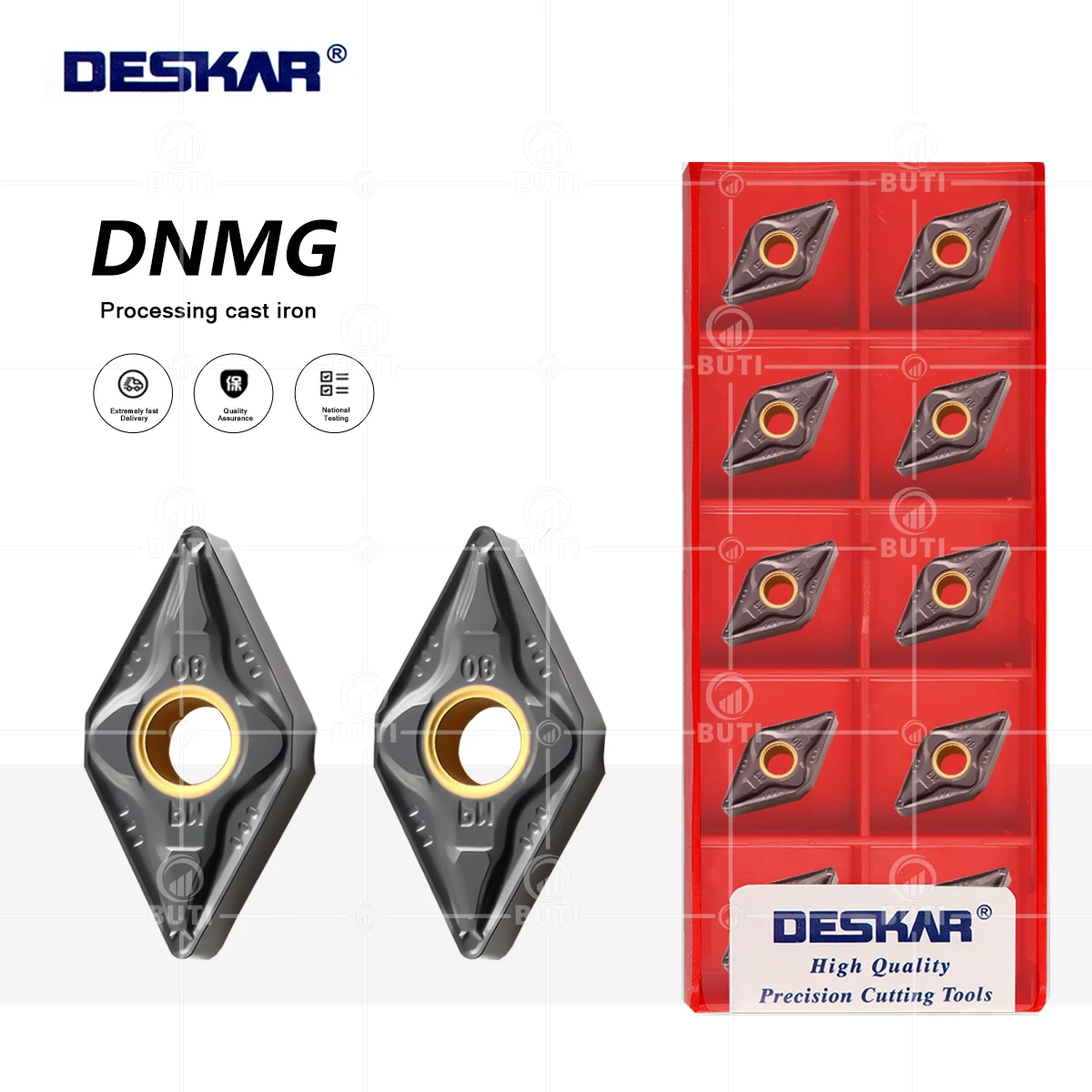 DESKAR DNMG150608-PM LF3018 100% Original CNC Lathe Cutter Cutting Carbide Insert Tool Parts Turning Tool Suitable For Cast Iron
DESKAR DNMG150608-PM LF3018 100% Original CNC Lathe Cutter Cutting Carbide Insert Tool Parts Turning Tool Suitable For Cast Iron