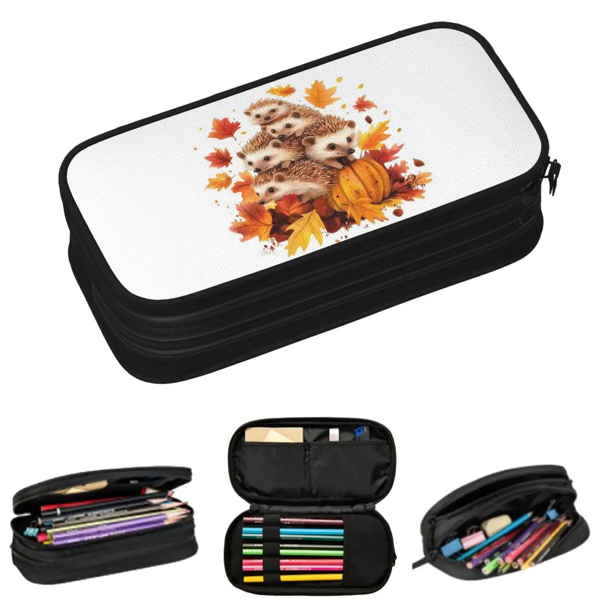 Hedgehogs Autumn Leaves Designed Pencil Cases for Student School Pen Box Pencil Bag Large Capacity Pencil Pouch
Hedgehogs Autumn Leaves Designed Pencil Cases for Student School Pen Box Pencil Bag Large Capacity Pencil Pouch