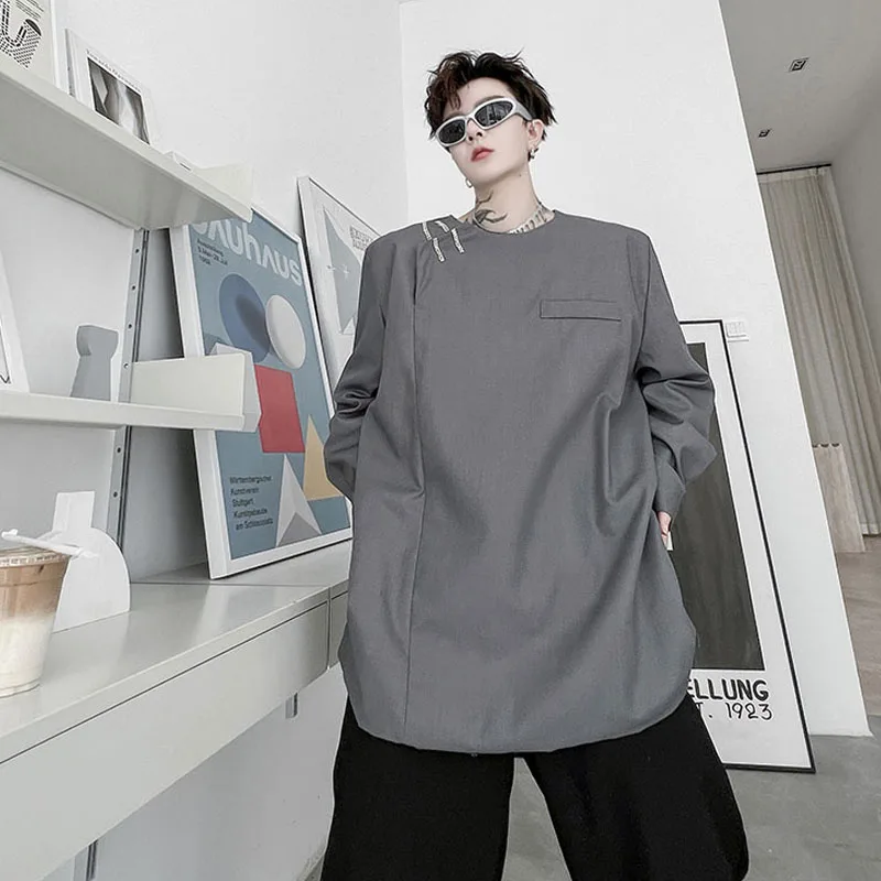 Men's Loose Casual Solid Color Round Neck Pullover Long Sleeve Shirt Autumn Fashion Versatile Youth Fashionable Foreign Style Sh
Men's Loose Casual Solid Color Round Neck Pullover Long Sleeve Shirt Autumn Fashion Versatile Youth Fashionable Foreign Style Sh
