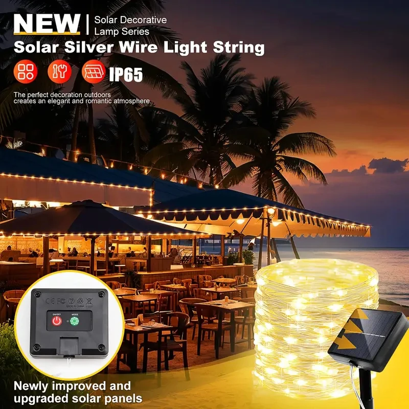 NEW Solar String Lights Outdoor 300LEDS Waterproof Fairy Lights 8 Modes Silver Wire Lights for Garden Yard Party DIY Decorative
NEW Solar String Lights Outdoor 300LEDS Waterproof Fairy Lights 8 Modes Silver Wire Lights for Garden Yard Party DIY Decorative