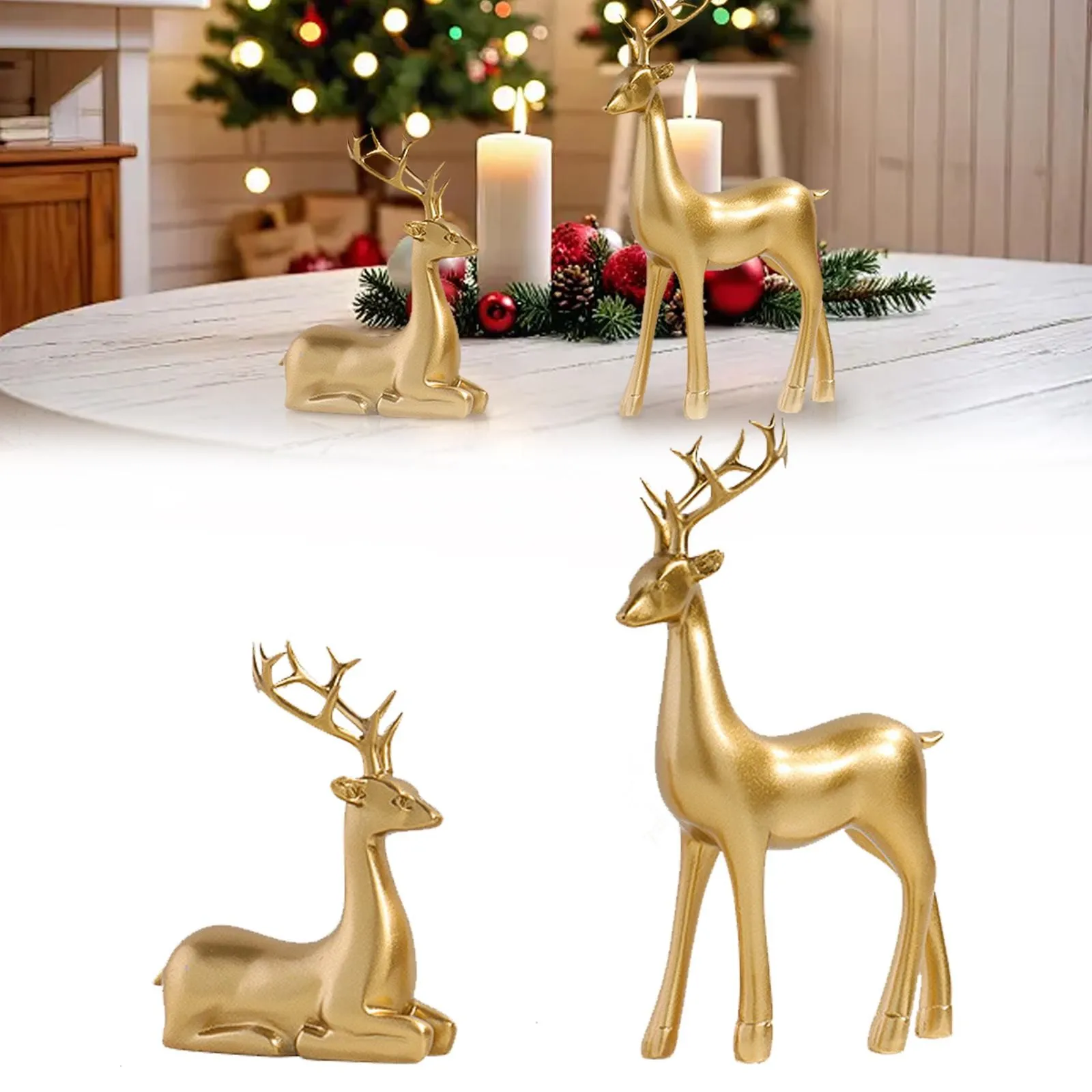 2pcs Resin Standing Deer Sculpture Handmade Craft Animal Sculpture Elk Sculpture Decorations For Living Room,Bedroom,Office
2pcs Resin Standing Deer Sculpture Handmade Craft Animal Sculpture Elk Sculpture Decorations For Living Room,Bedroom,Office