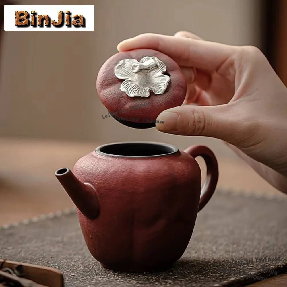 150ml Handmade Zhiye Roasted Ceramic Teapot Creative Persimmon Red Ruyi Handheld Pot Tea Brewing Kettle Kung Fu Tea Set Gifts
150ml Handmade Zhiye Roasted Ceramic Teapot Creative Persimmon Red Ruyi Handheld Pot Tea Brewing Kettle Kung Fu Tea Set Gifts