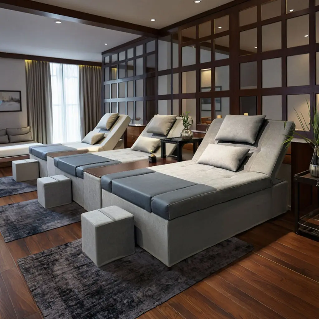 Modern Design Electric Foot Therapy Sofa Recliner Integrated Back Massage Ear-Picking Foot Bath Sauna Table Bed for Relaxation
Modern Design Electric Foot Therapy Sofa Recliner Integrated Back Massage Ear-Picking Foot Bath Sauna Table Bed for Relaxation