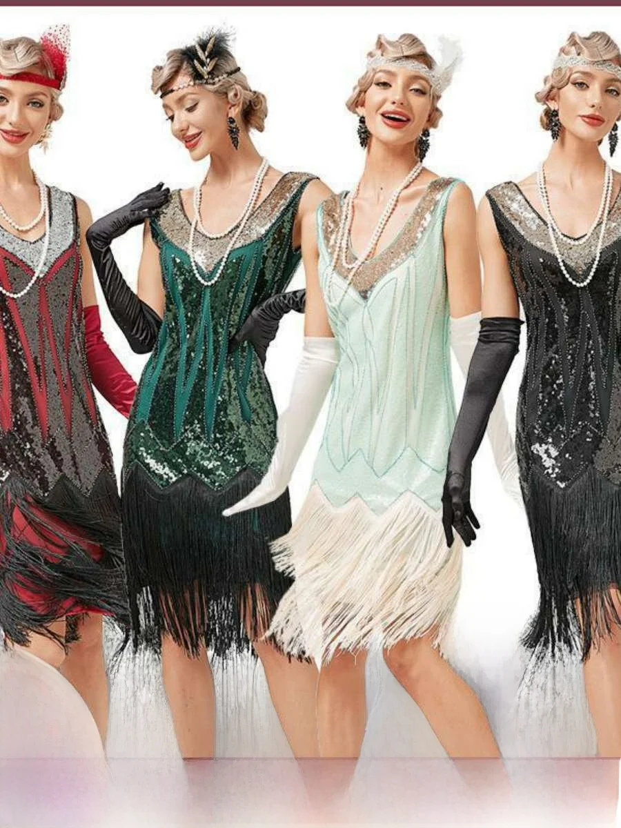 Retro Fringed Dress Skirt Double Layered Gateway Cocktail Dance Sequin Embellished Low Waist Slim Fit KTV Costume Women's Fas...
Retro Fringed Dress Skirt Double Layered Gateway Cocktail Dance Sequin Embellished Low Waist Slim Fit KTV Costume Women's Fas...