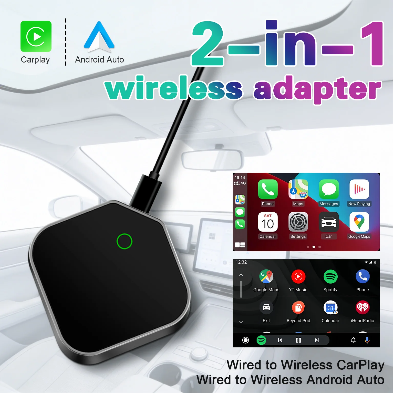 2026 Wireless CarPlay&Android Auto Adapter,OEM Wired to Wireless for iPhone iOS10+ USB/type-C Plug&Play Zero-Lag Auto-Reconnect
2026 Wireless CarPlay&Android Auto Adapter,OEM Wired to Wireless for iPhone iOS10+ USB/type-C Plug&Play Zero-Lag Auto-Reconnect
