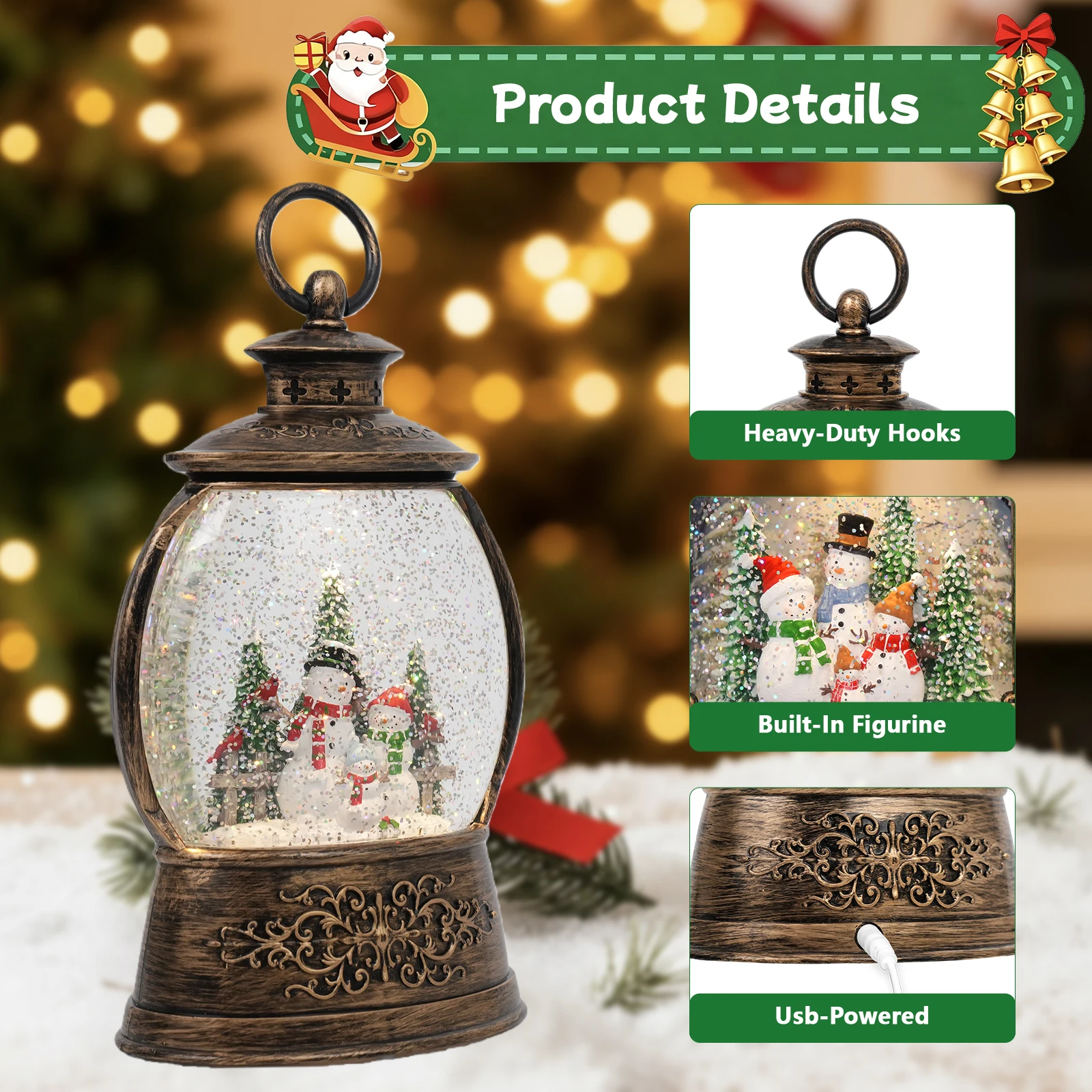 Musical Christmas Snow Globe Light Dancing Snowflakes to Music with Snowmen & Tree, USB Powered Magical Decor The Perfect Chri
Musical Christmas Snow Globe Light Dancing Snowflakes to Music with Snowmen & Tree, USB Powered Magical Decor The Perfect Chri