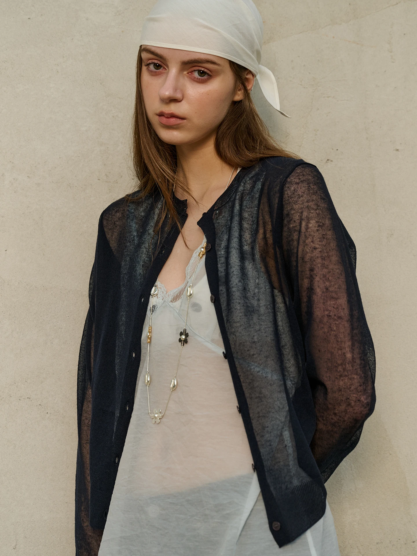 Silklike Summer Thin Transparent Linen Dark Blue round Neck Slimming Versatile Layering Top Knitted Sweater Cardigan
Silklike Summer Thin Transparent Linen Dark Blue round Neck Slimming Versatile Layering Top Knitted Sweater Cardigan