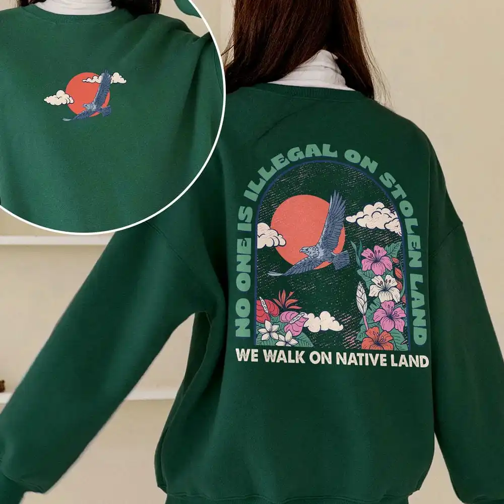 Women Human Rights Activism Sweatshirt No One is Illegal on Stolen Land Anti Racist Long Sleeve Fleece Sweatshirt Y2K Streetwear
Women Human Rights Activism Sweatshirt No One is Illegal on Stolen Land Anti Racist Long Sleeve Fleece Sweatshirt Y2K Streetwear