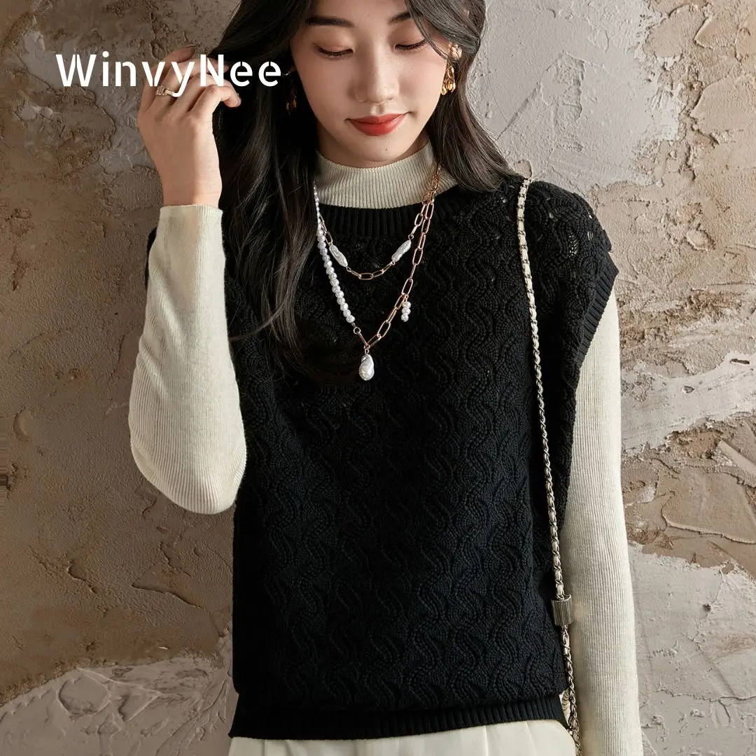 WinvyNee 100% Cotton Soft Loose Women's Crew Neck 7-Pin Hollow Out Solid Color Sleeveless Vest Gilet Casual Camisole C1092040
WinvyNee 100% Cotton Soft Loose Women's Crew Neck 7-Pin Hollow Out Solid Color Sleeveless Vest Gilet Casual Camisole C1092040