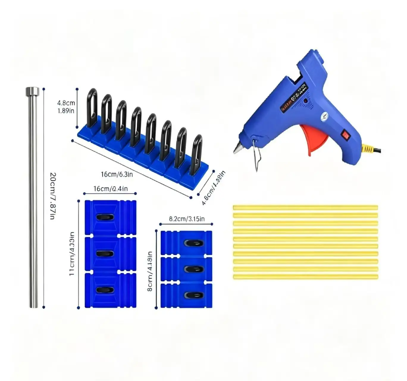 Heavy Duty Car Dent Remover Tool Kit – Auto Body Dent Puller with Blue Pulling Tabs & Glue Pulling System for New Car Repair
Heavy Duty Car Dent Remover Tool Kit – Auto Body Dent Puller with Blue Pulling Tabs & Glue Pulling System for New Car Repair