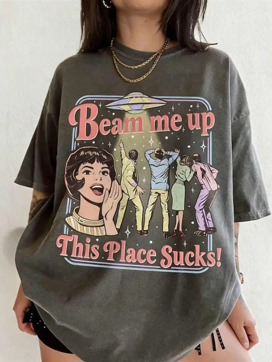 Black Oversized T-Shirt With Space Humor Quote Casual Streetwear Tee
Black Oversized T-Shirt With Space Humor Quote Casual Streetwear Tee