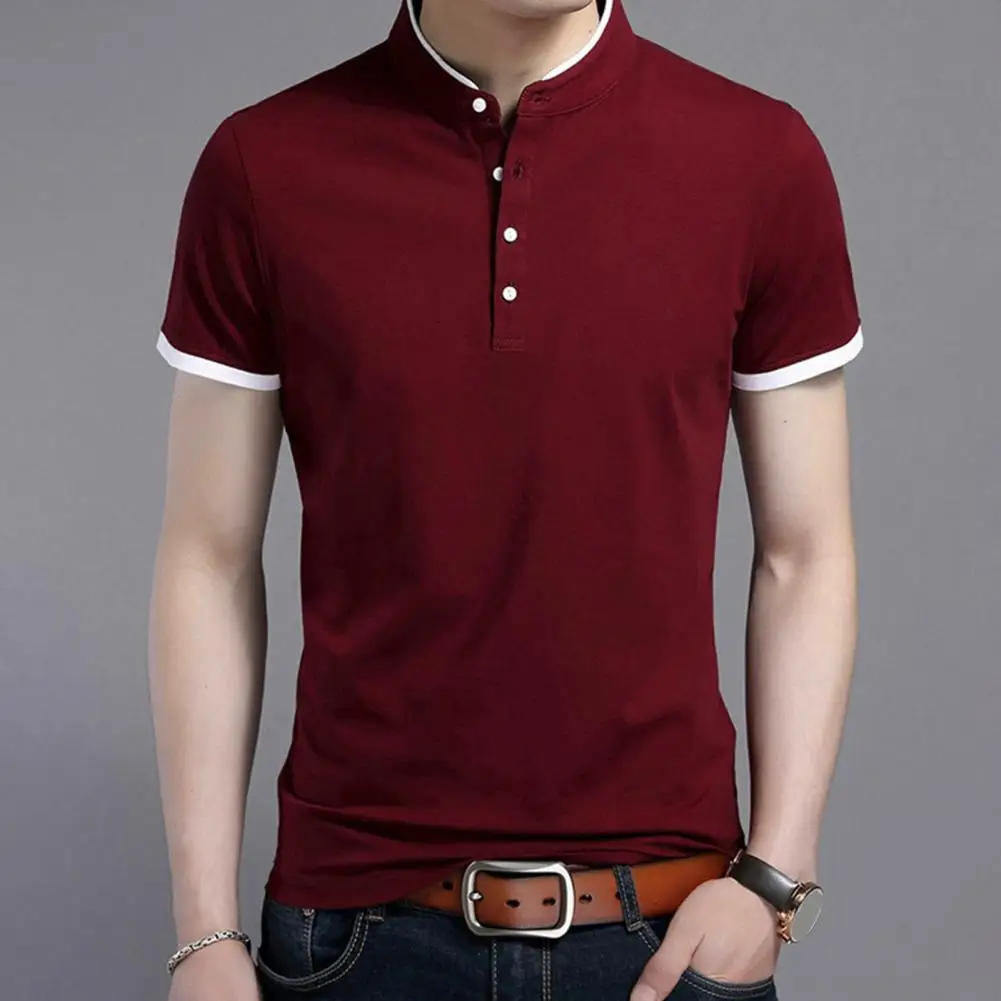 Men Shirt Top Men's Slim Fit Stand Collar Short Sleeve Shirt for Summer Office Style Solid Color Buttoned Pullover in Plus Size
Men Shirt Top Men's Slim Fit Stand Collar Short Sleeve Shirt for Summer Office Style Solid Color Buttoned Pullover in Plus Size