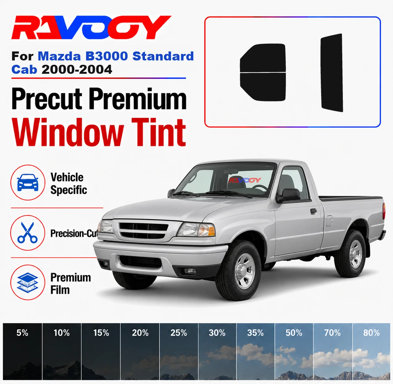 Premium Precut Window Tint Kit Front Rear Windows Rear Windshield For Mazda B3000 Standard Cab 2000-2004 Nano Ceramic Film
Premium Precut Window Tint Kit Front Rear Windows Rear Windshield For Mazda B3000 Standard Cab 2000-2004 Nano Ceramic Film