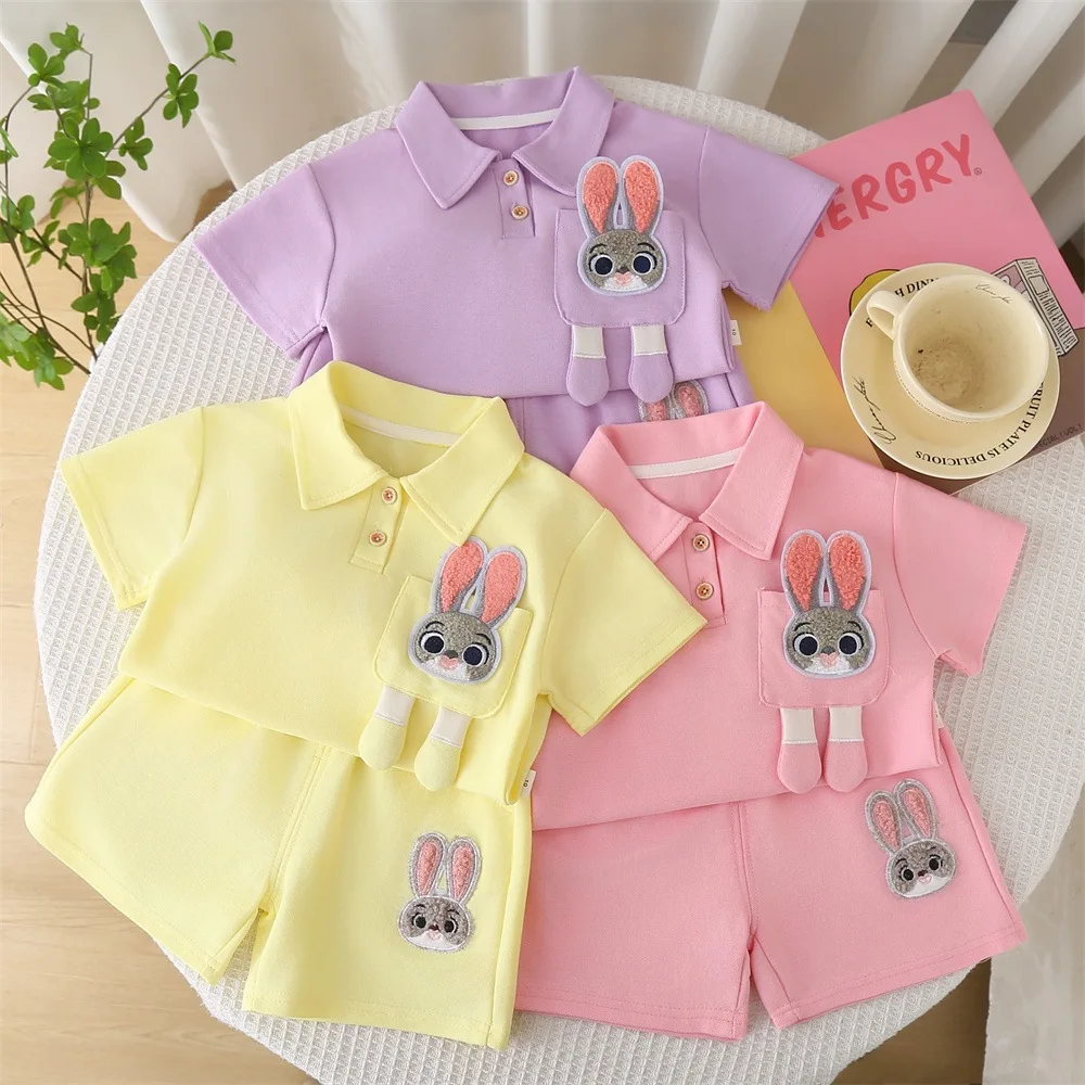 Kids Clothing Set Rabbit Polo Top and Bottom Set Summer Toddler Clothing Short Pants Sporty Cartoon Suit Baby Girl Clothes Daily
Kids Clothing Set Rabbit Polo Top and Bottom Set Summer Toddler Clothing Short Pants Sporty Cartoon Suit Baby Girl Clothes Daily