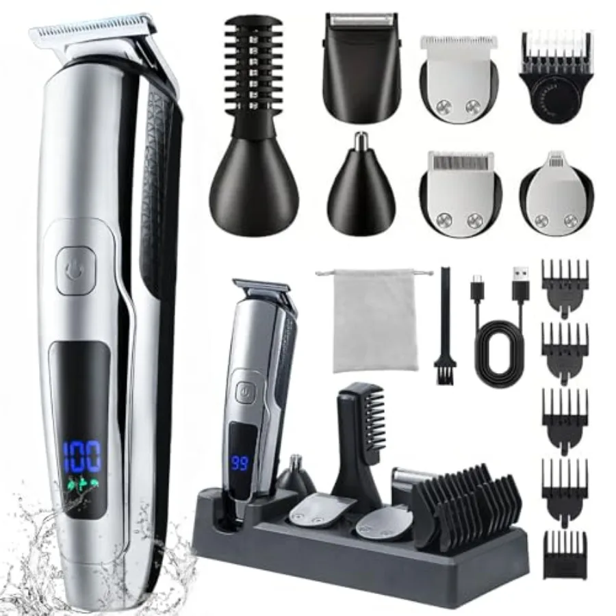 Beard Trimmer for Men 20 Length Settings 14-in-1 Cordless Grooming Kit Waterproof Electric Razor for Men Hair Trimmer Nose Hair
Beard Trimmer for Men 20 Length Settings 14-in-1 Cordless Grooming Kit Waterproof Electric Razor for Men Hair Trimmer Nose Hair