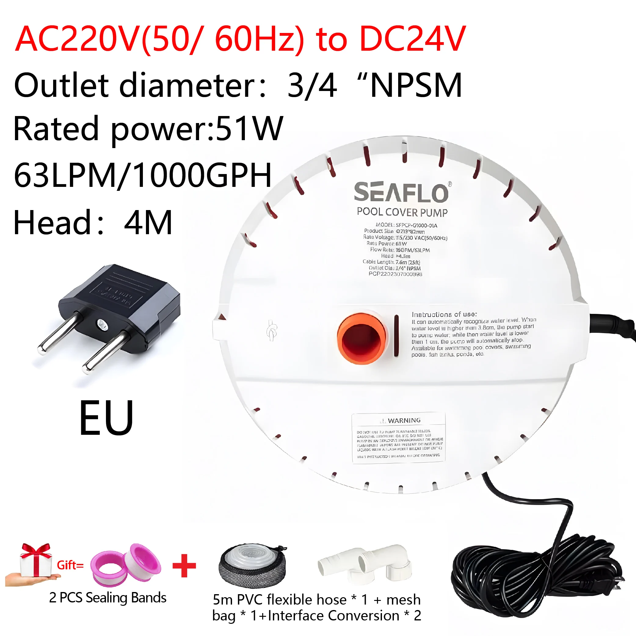 Полностью автоматический дренажный насос модели бытовой проводки, 220 В переменного тока, 1000 галлонов в час, головка 4 м, погружной, небольшой размер, датчик уровня воды.
Полностью автоматический дренажный насос модели бытовой проводки, 220 В переменного тока, 1000 галлонов в час, головка 4 м, погружной, небольшой размер, датчик уровня воды.