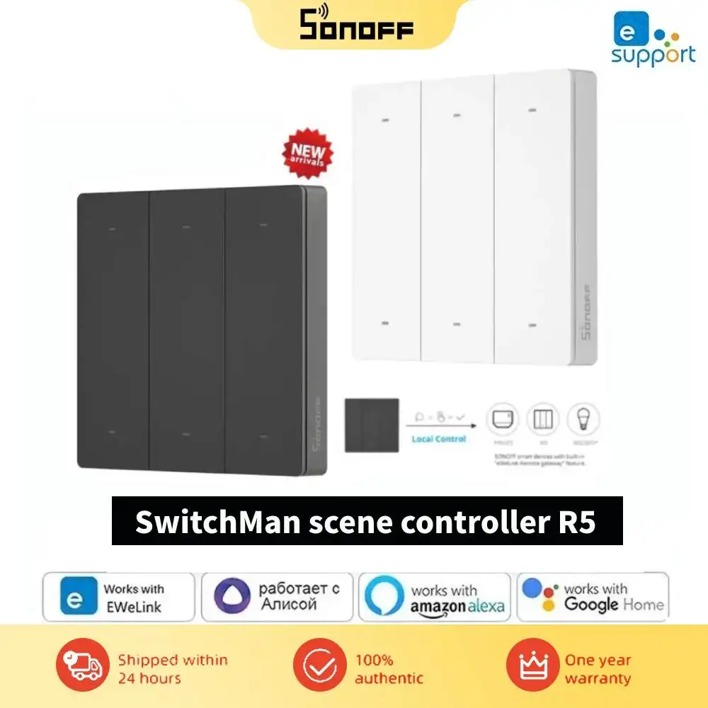 SONOFF R5 Scene Controller For SwitchMan M5/MINIR4/TX Ultimate/B02-BL/B05-BL/S40/S40 LITE 6 Mode Scene Switch Ewelink Remote
SONOFF R5 Scene Controller For SwitchMan M5/MINIR4/TX Ultimate/B02-BL/B05-BL/S40/S40 LITE 6 Mode Scene Switch Ewelink Remote